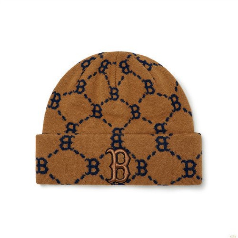 Bonnet MLB Dia Monogra Boston Redsox Accessoires Marron Foncé | 1057CIKTX