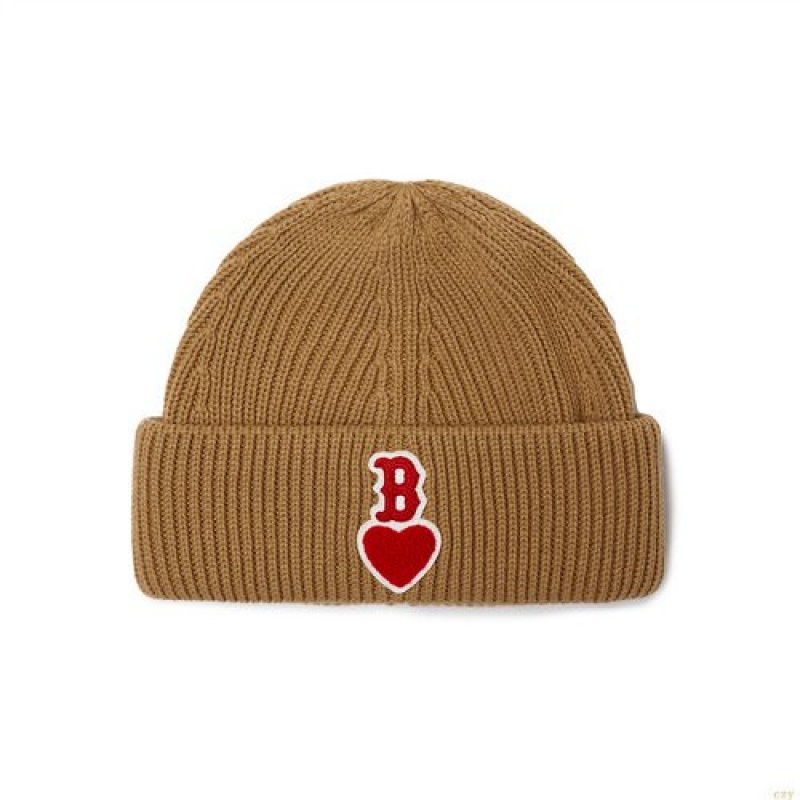 Bonnet MLB Heart Boston Redsox Accessoires Beige Foncé | 6289VHICE