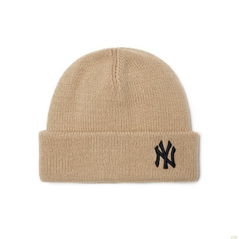 Bonnet MLB Plain New York Yankees Accessoires Beige | 7542ZNDXY