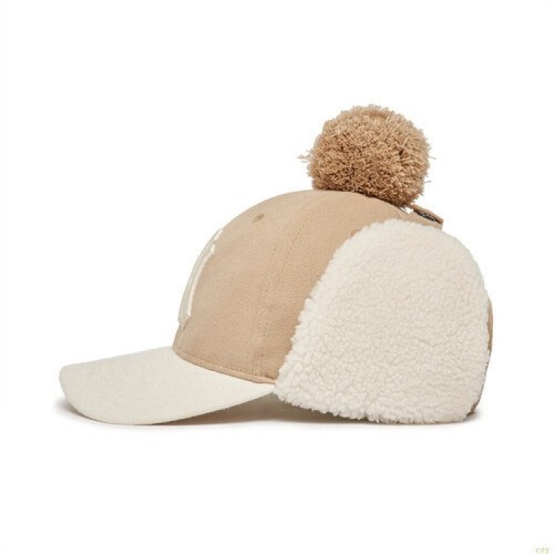 Casquettes MLB Basic Fleece Trooper New York Yankees Enfant Beige | 2685ALXVF