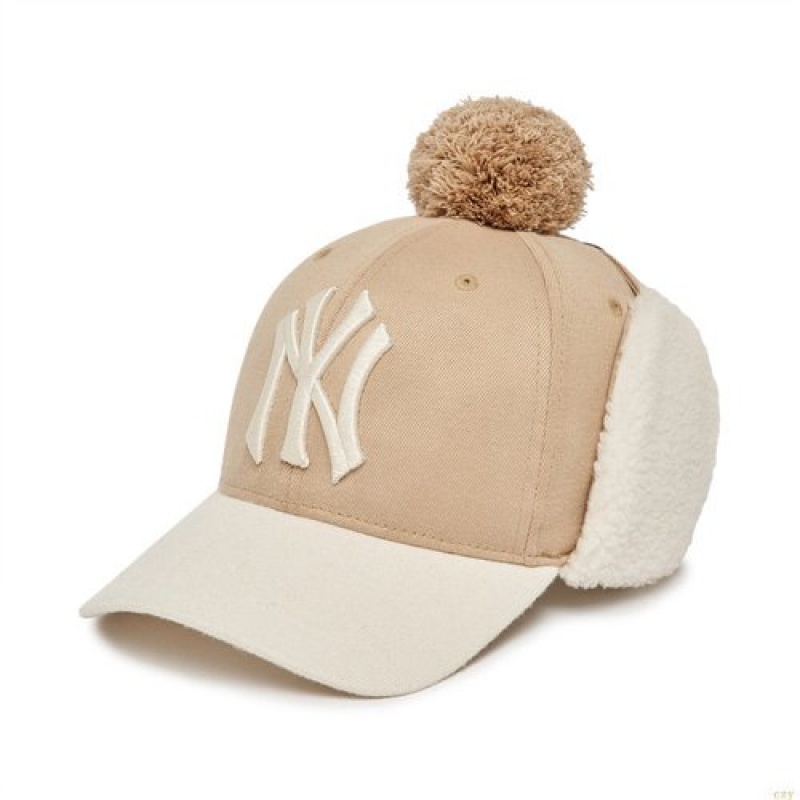 Casquettes MLB Basic Fleece Trooper New York Yankees Enfant Beige | 2685ALXVF