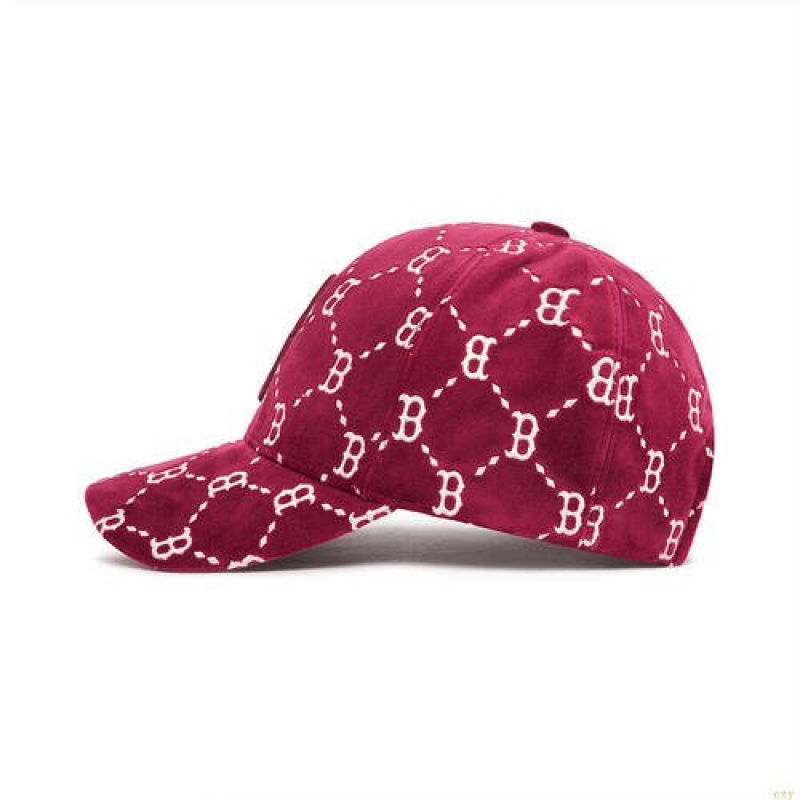 Casquettes MLB Dia Monogra Velvet Structureball Boston Redsox Accessoires Bordeaux | 9601FXUDH