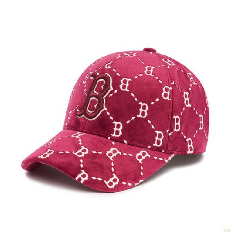 Casquettes MLB Dia Monogra Velvet Structureball Boston Redsox Accessoires Bordeaux | 9601FXUDH