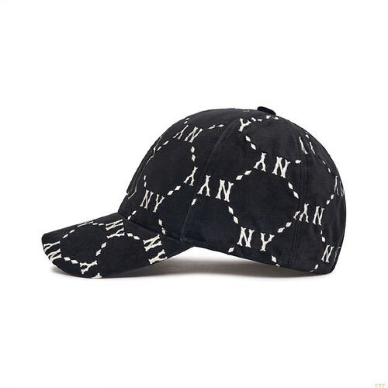 Casquettes MLB Dia Monogra Velvet Structureball New York Yankees Accessoires Noir | 6901FPAJB