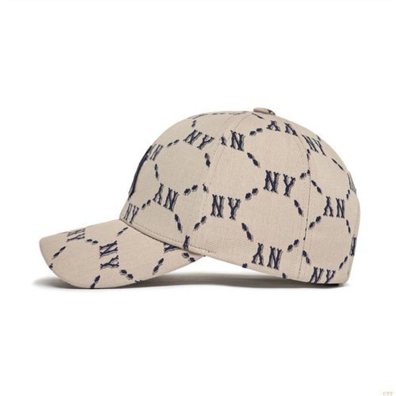 Casquettes MLB Monogra Ball New York Yankees Accessoires Beige | 8512QTHJU