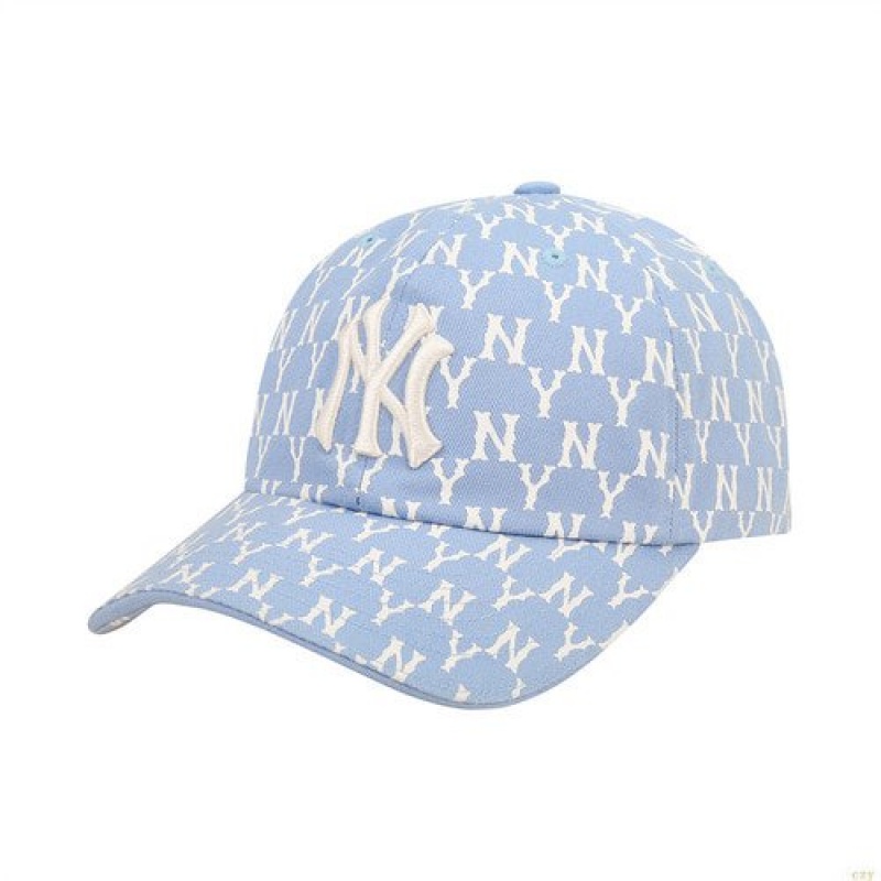 Casquettes MLB Monogra Pastel Ball New York Yankees Accessoires Bleu | 4623RFBZS