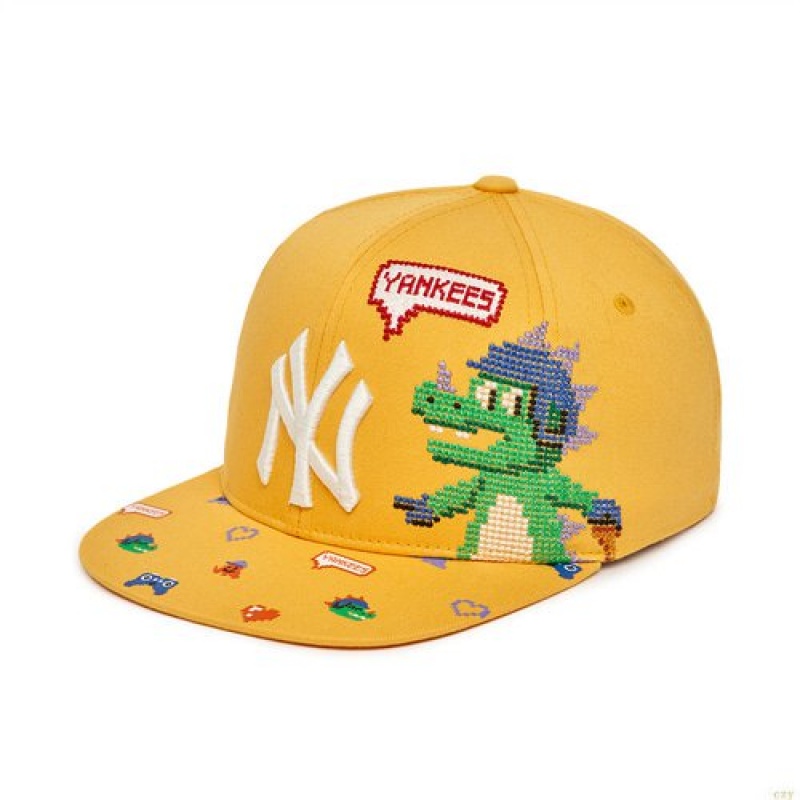 Casquettes MLB Play All-over Print Snapbac New York Yankees Enfant Jaune | 8147NZQOJ