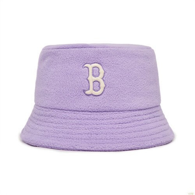 Chapeau Bucket MLB Basic Polar Fleece Boston Redsox Enfant Violette | 2678NLAZX