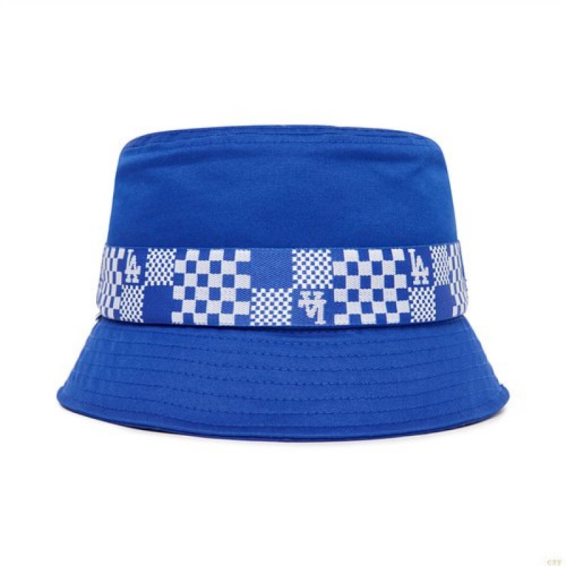 Chapeau Bucket MLB Checker Boarbucket La Dodgers Accessoires Bleu | 5438KQPDN