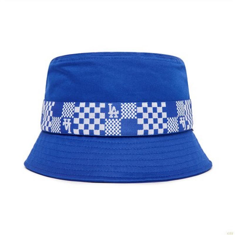 Chapeau Bucket MLB Checker Boarbucket La Dodgers Accessoires Bleu | 5438KQPDN