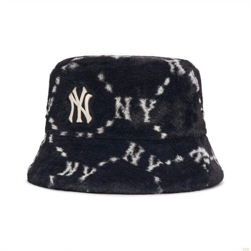 Chapeau Bucket MLB Dia Monogra Fur New York Yankees Accessoires Noir | 3280RAMCH