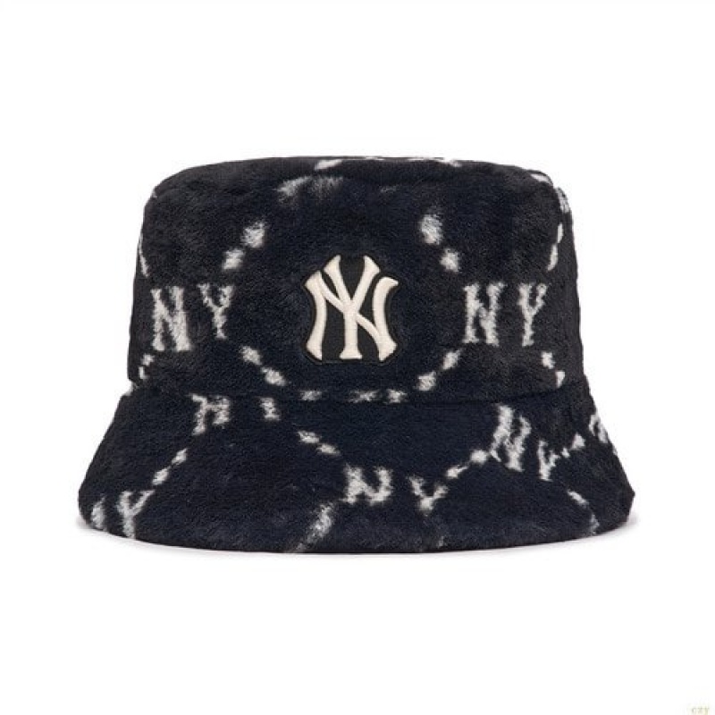 Chapeau Bucket MLB Dia Monogra Fur New York Yankees Accessoires Noir | 3280RAMCH