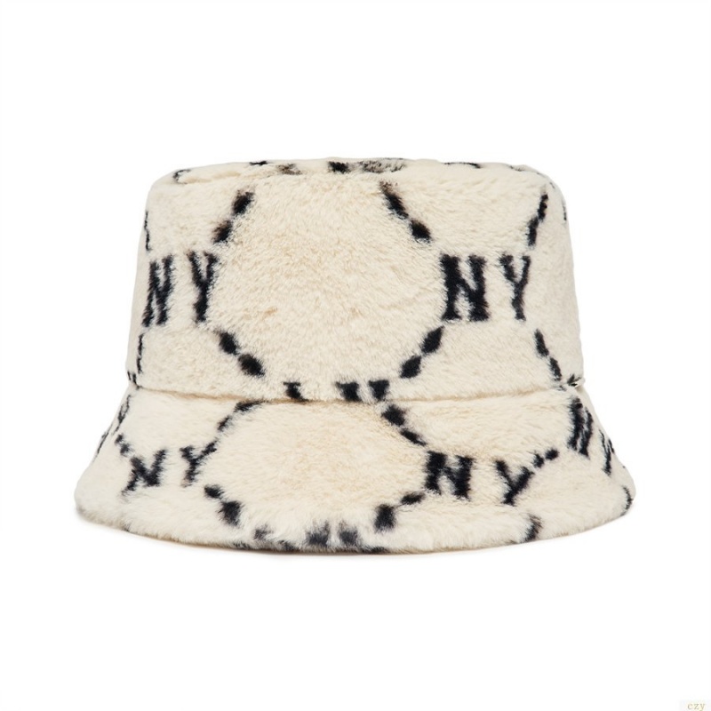 Chapeau Bucket MLB Dia Monogra Fur New York Yankees Accessoires Blanche | 9721EWFJC