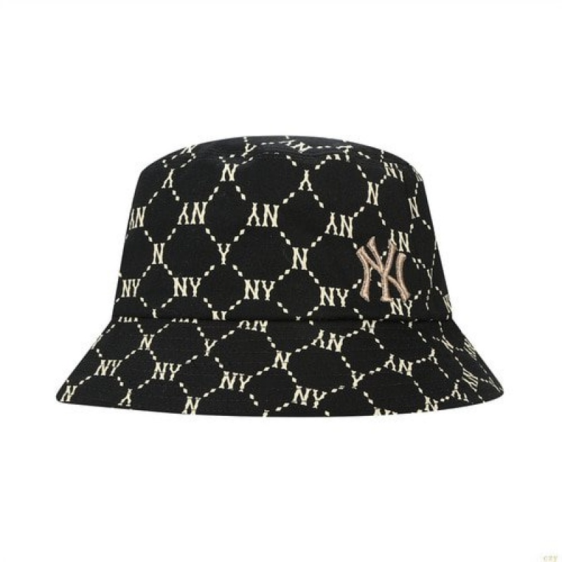 Chapeau Bucket MLB Dia Monogra New York Yankees Accessoires Noir | 7492BVNSD