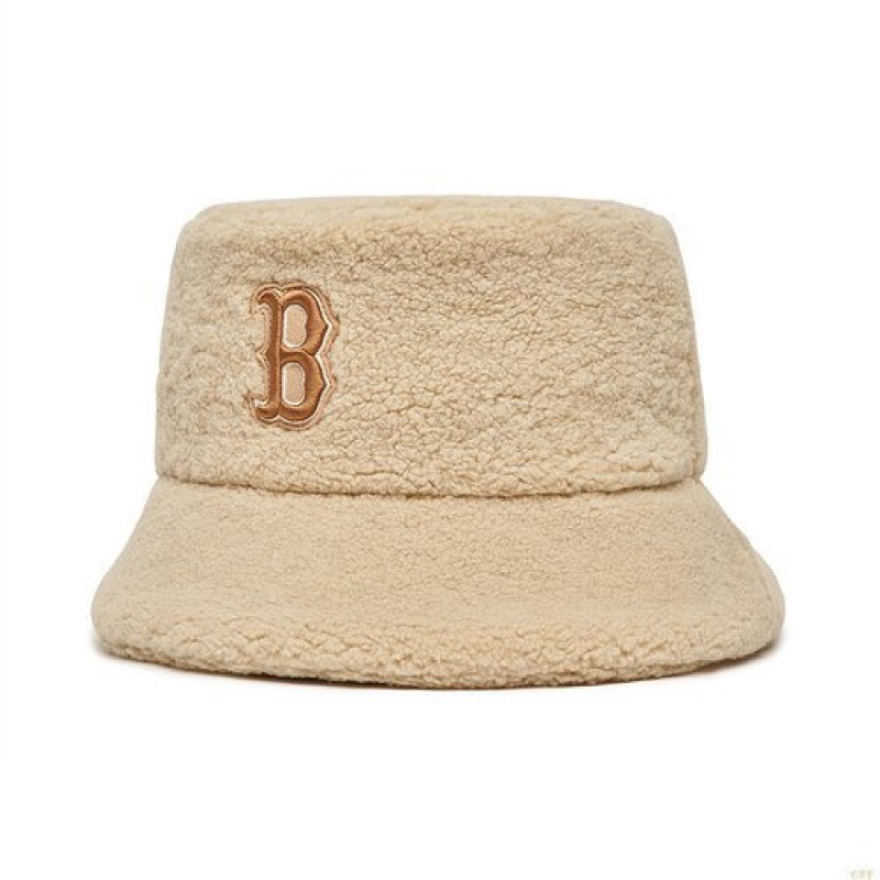 Chapeau Bucket MLB Fleece Boston Redsox Accessoires Blanche | 1692XABMQ