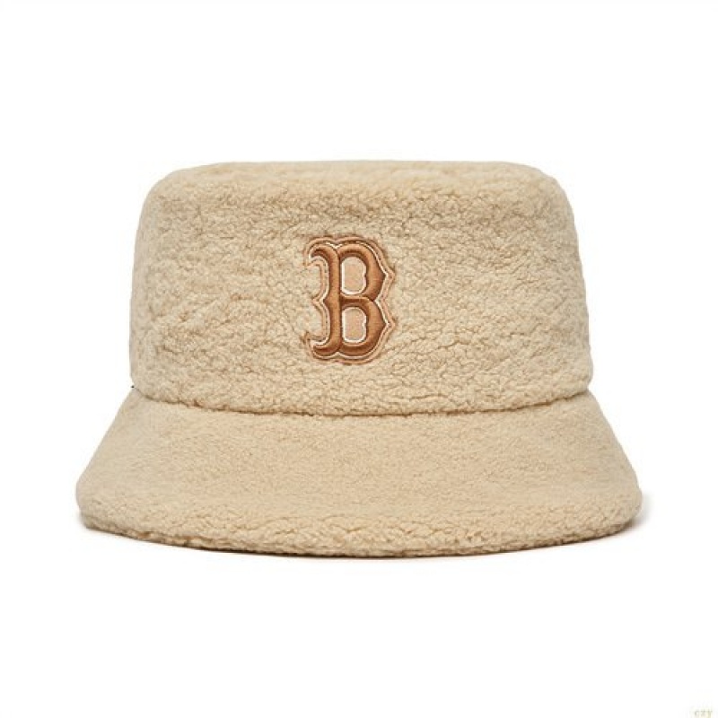 Chapeau Bucket MLB Fleece Boston Redsox Accessoires Blanche | 1692XABMQ