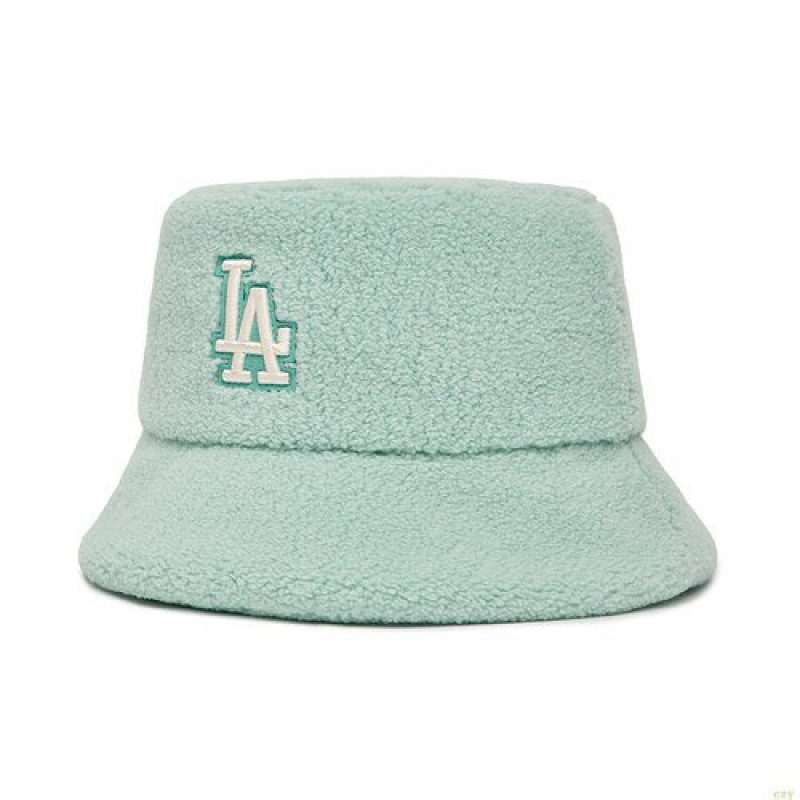 Chapeau Bucket MLB Fleece La Dodgers Accessoires Vert Clair | 1397UJTBN