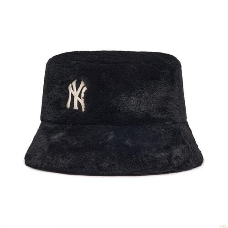 Chapeau Bucket MLB Fur New York Yankees Accessoires Noir | 9401VEYPO