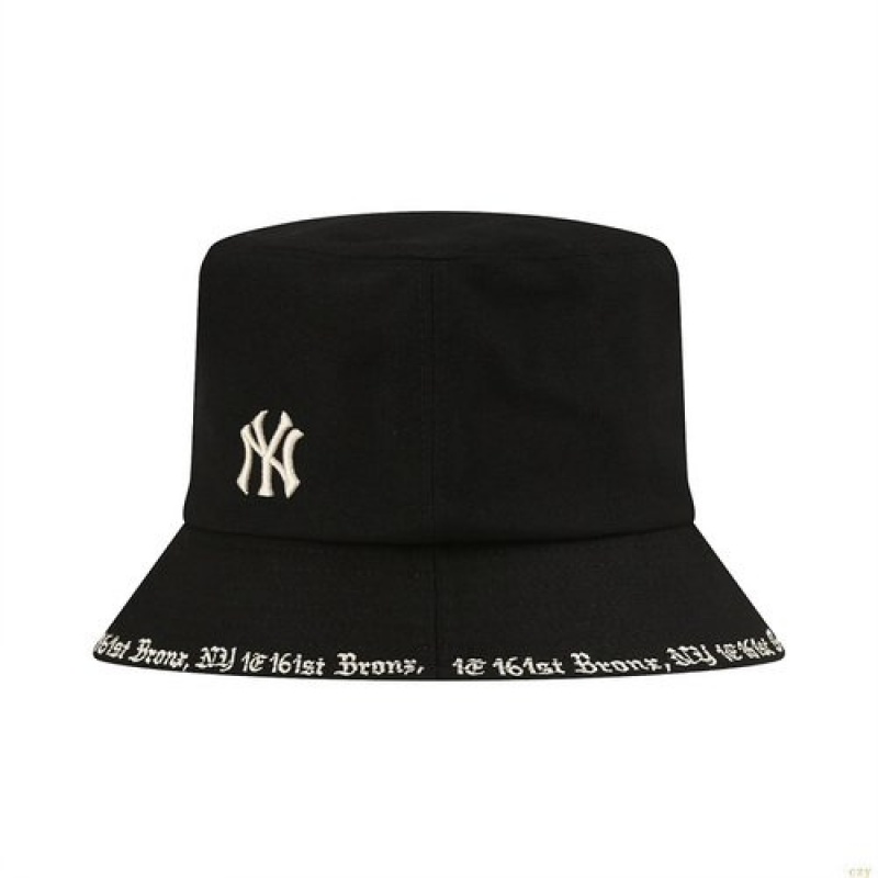 Chapeau Bucket MLB Gothic New York Yankees Accessoires Noir | 4893MZXPV