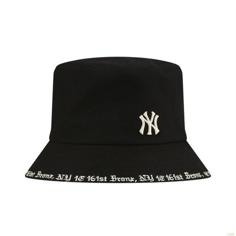 Chapeau Bucket MLB Gothic New York Yankees Accessoires Noir | 4893MZXPV