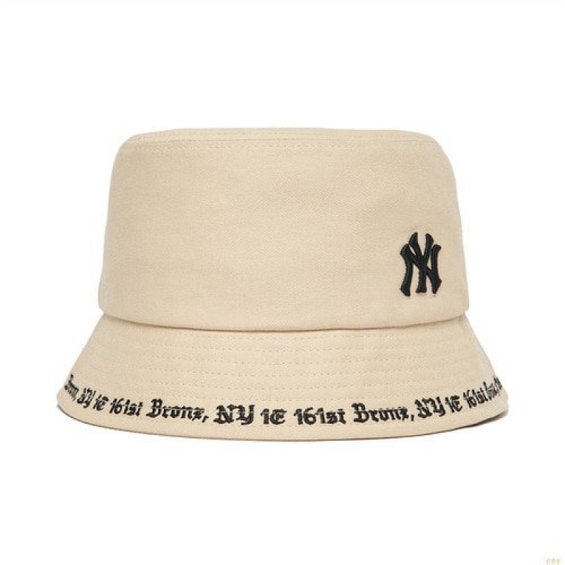 Chapeau Bucket MLB Gothic New York Yankees Accessoires Blanche | 2790JHYCP