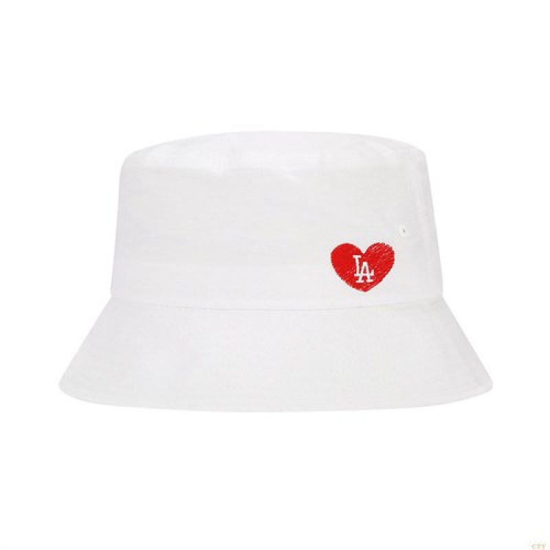 Chapeau Bucket MLB Heart Side-logo Overfit La Dodgers Accessoires Blanche | 4871KPBQI