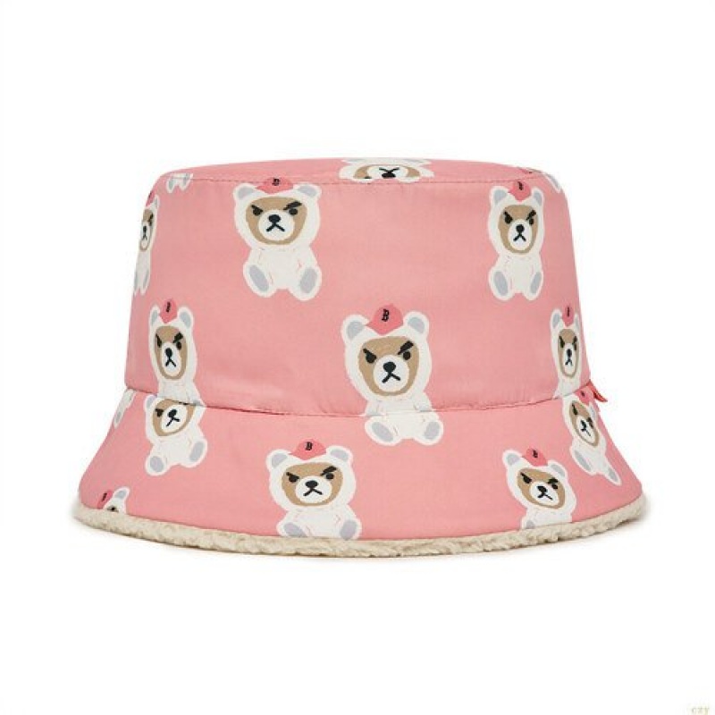 Chapeau Bucket MLB Megabear Reversible Print Boston Redsox Enfant Rose | 0372JEYFC