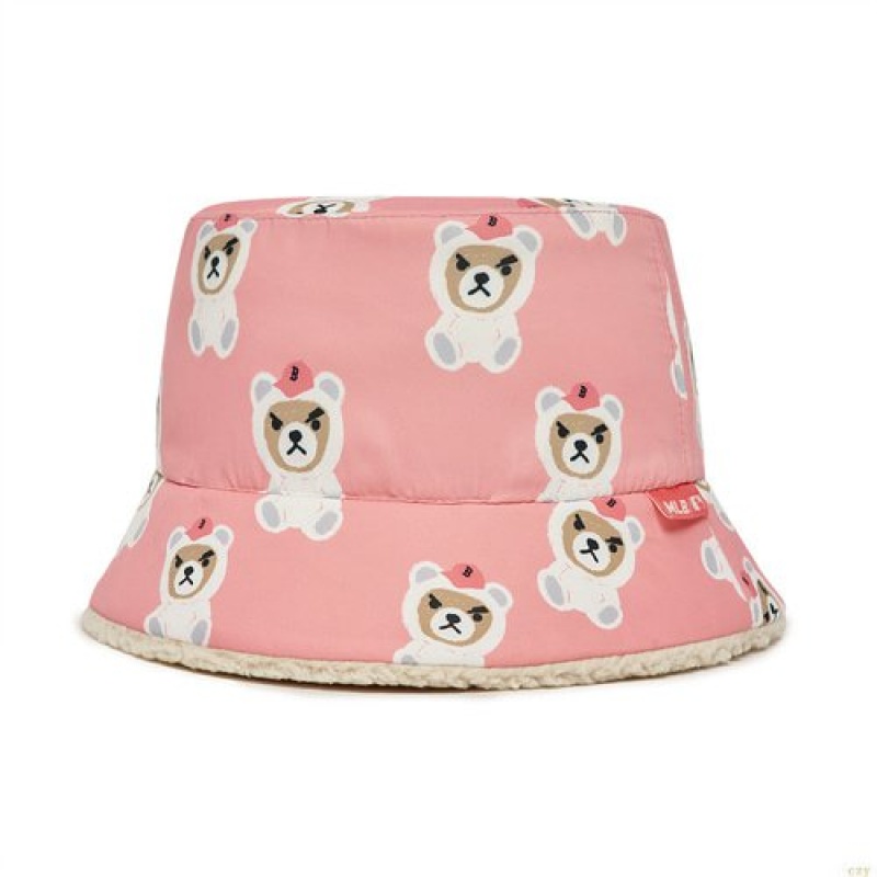 Chapeau Bucket MLB Megabear Reversible Print Boston Redsox Enfant Rose | 0372JEYFC