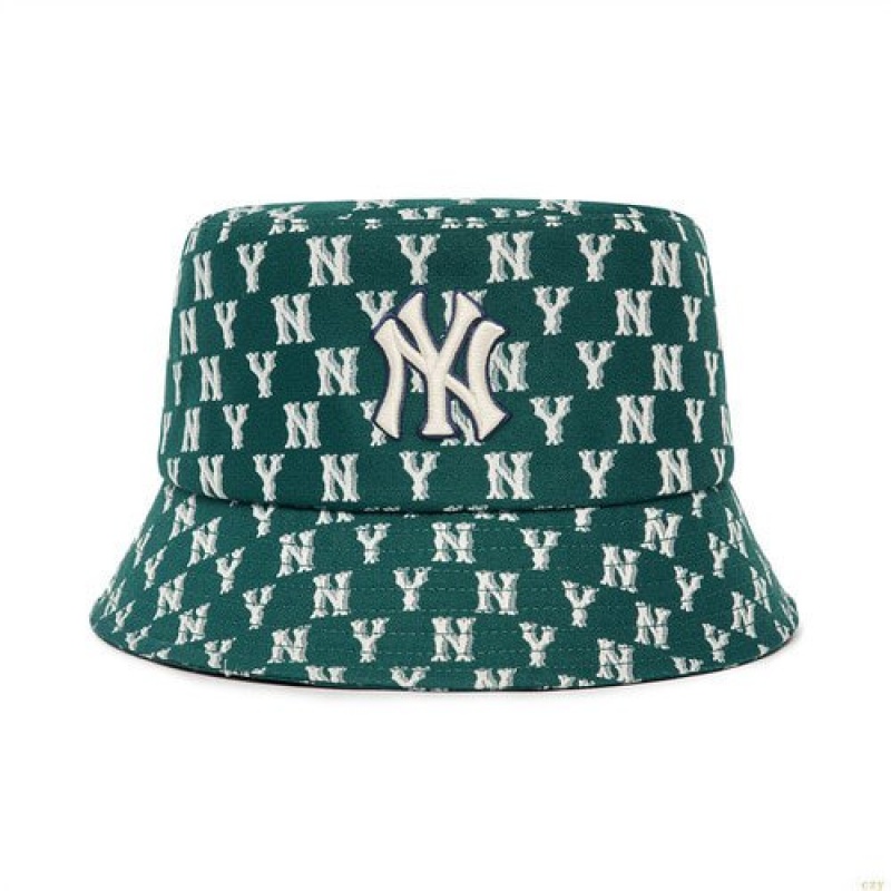 Chapeau Bucket MLB Monogra Classiche New York Yankees Accessoires Vert | 4192WTORA