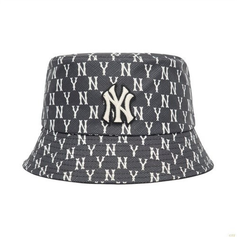 Chapeau Bucket MLB Monogra Classiche Reversible New York Yankees Accessoires Grise | 8902HQIBJ