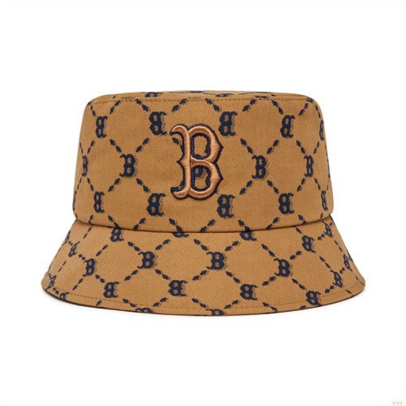 Chapeau Bucket MLB Monogra Dia Boston Redsox Accessoires Marron | 5164ADWIC