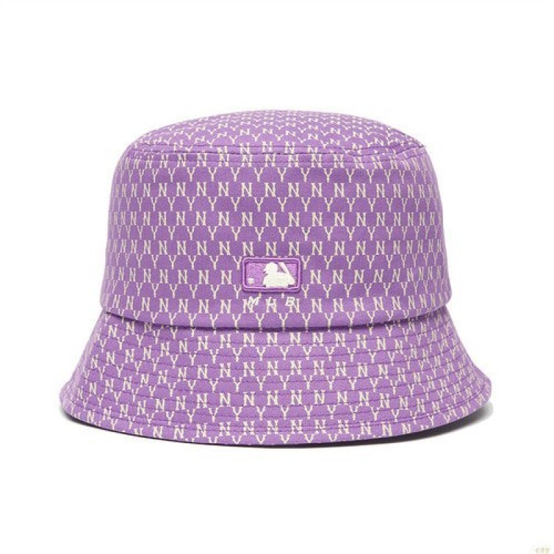 Chapeau Bucket MLB Monogra New York Yankees Accessoires Violette | 1295YMTAW