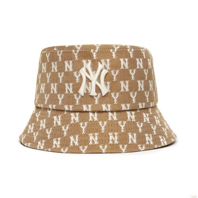 Chapeau Bucket MLB Monogra New York Yankees Accessoires Beige | 0547OWQHV