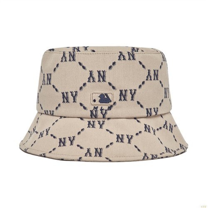 Chapeau Bucket MLB Monogra New York Yankees Accessoires Blanche Grise | 7506LDKUN