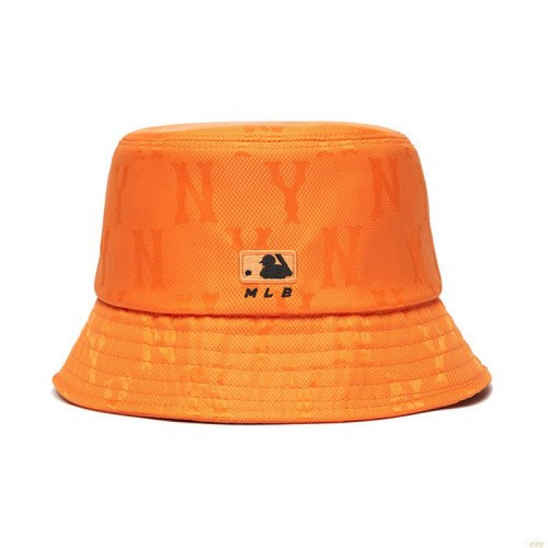 Chapeau Bucket MLB Monogra Nylon New York Yankees Accessoires Orange | 0174NYAUZ