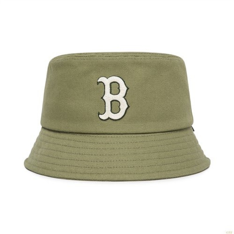 Chapeau Bucket MLB Oxforbucket Boston Redsox Accessoires Vert Olive | 1574ECGDI