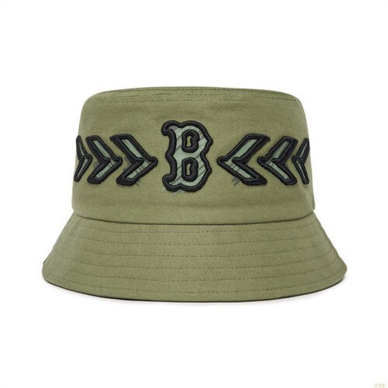 Chapeau Bucket MLB Seamball Boston Redsox Enfant Vert Olive | 6028FXCYO