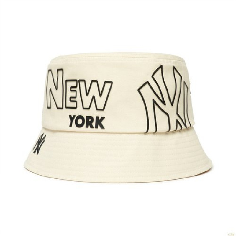 Chapeau Bucket MLB Surrounbucket New York Yankees Accessoires Blanche | 9701TCJAX