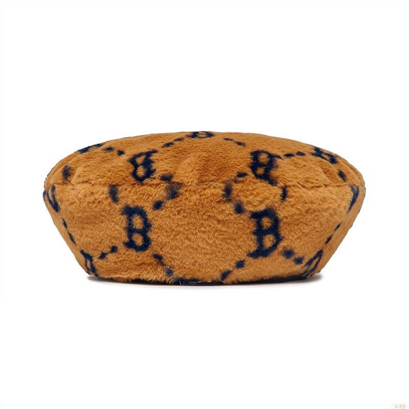 Chapeaux MLB Dia Monogra Fur Beret Boston Redsox Accessoires Marron | 9243TIANR