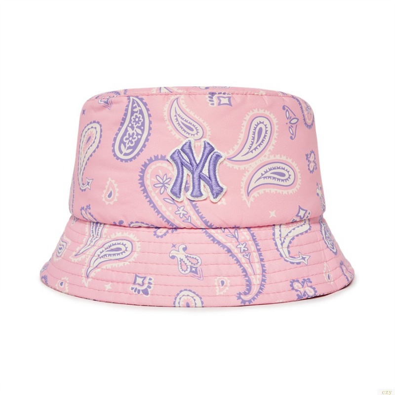 Chapeaux MLB Paisley Polar Fleece-line New York Yankees Enfant Rose | 6950ANMTJ