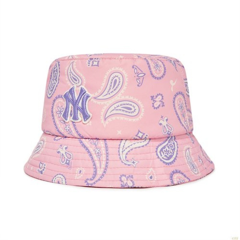 Chapeaux MLB Paisley Polar Fleece-line New York Yankees Enfant Rose | 6950ANMTJ