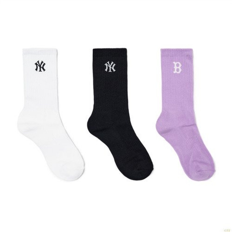 Chaussettes MLB Basic 3pairset Accessoires Blanche | 0875PJNQI