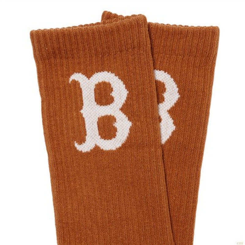 Chaussettes MLB Basic Mediulogo Boston Redsox Accessoires Marron | 1367VNIDF