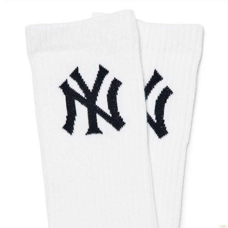 Chaussettes MLB Basic Mediulogo New York Yankees Accessoires Blanche | 5371MJQGD