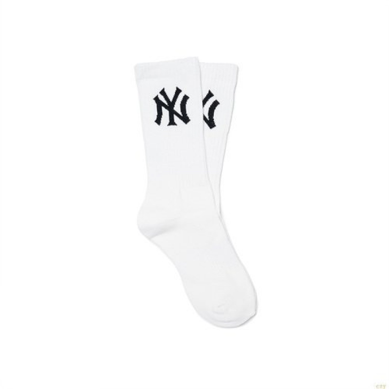 Chaussettes MLB Basic Mediulogo New York Yankees Accessoires Blanche | 5371MJQGD