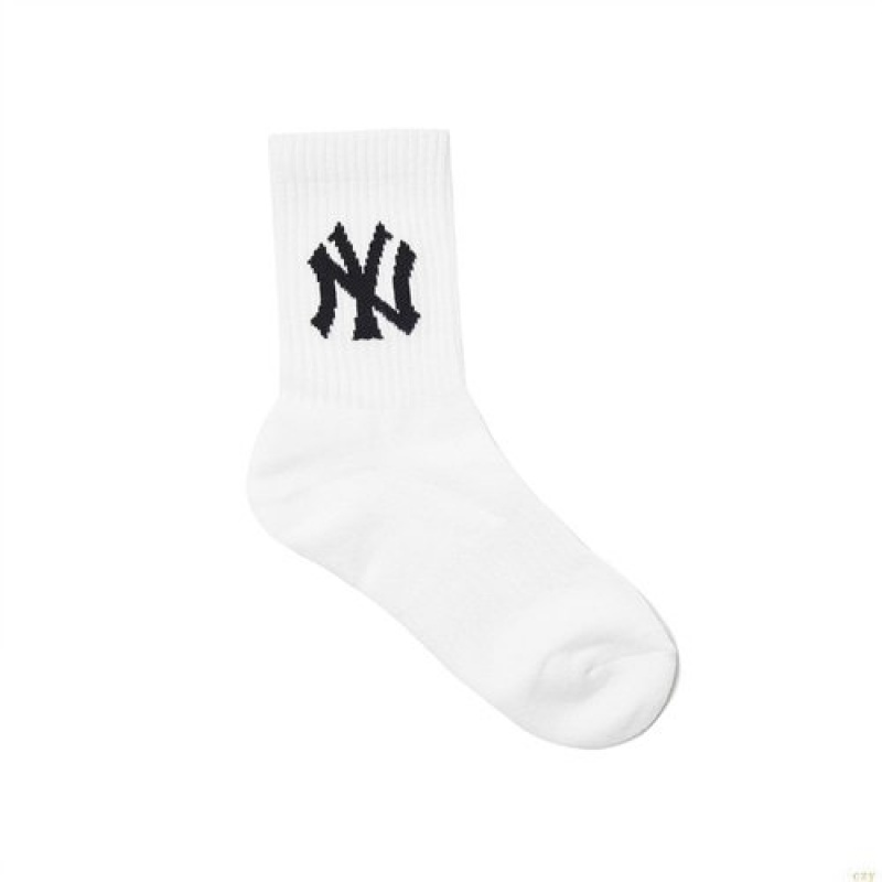 Chaussettes MLB Big Logo 3pairset Accessoires Blanche | 9148KMUAB