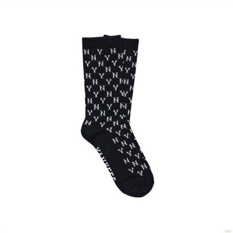 Chaussettes MLB Classiche Monogra New York Yankees Accessoires Noir | 9670QGLWE