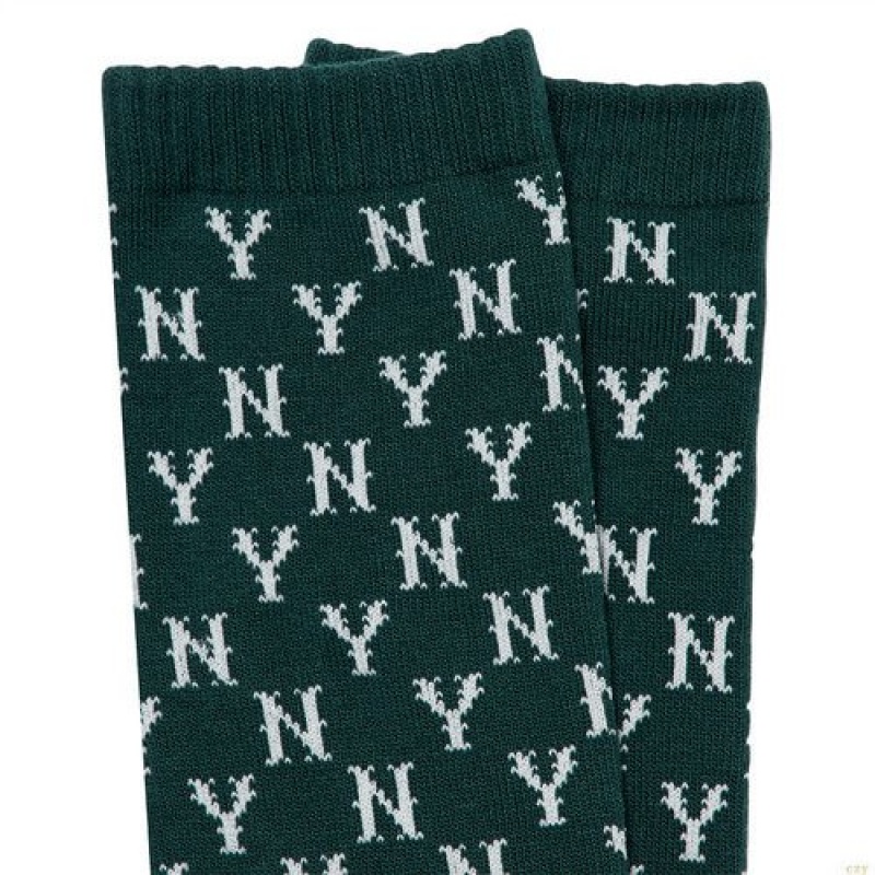 Chaussettes MLB Classiche Monogra New York Yankees Accessoires Vert | 5364JSBVZ