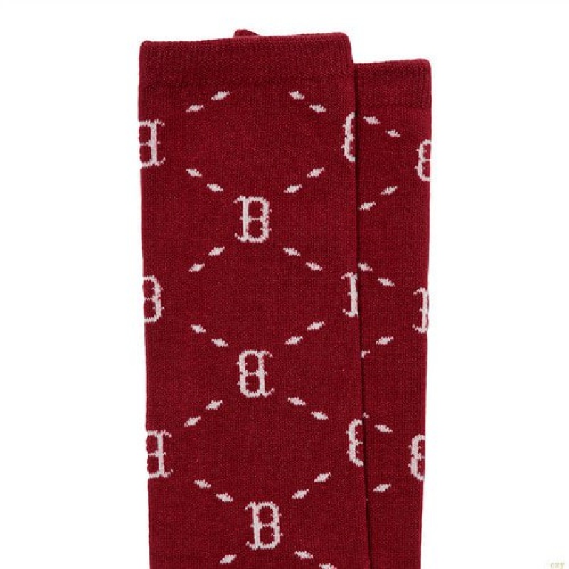 Chaussettes MLB Dia Monogra Knee Boston Redsox Accessoires Bordeaux | 0286EISVB