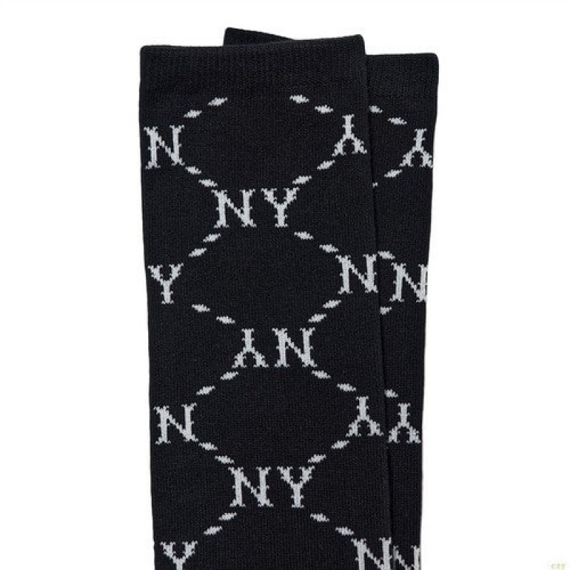 Chaussettes MLB Dia Monogra Knee New York Yankees Accessoires Noir | 5169WVGJY